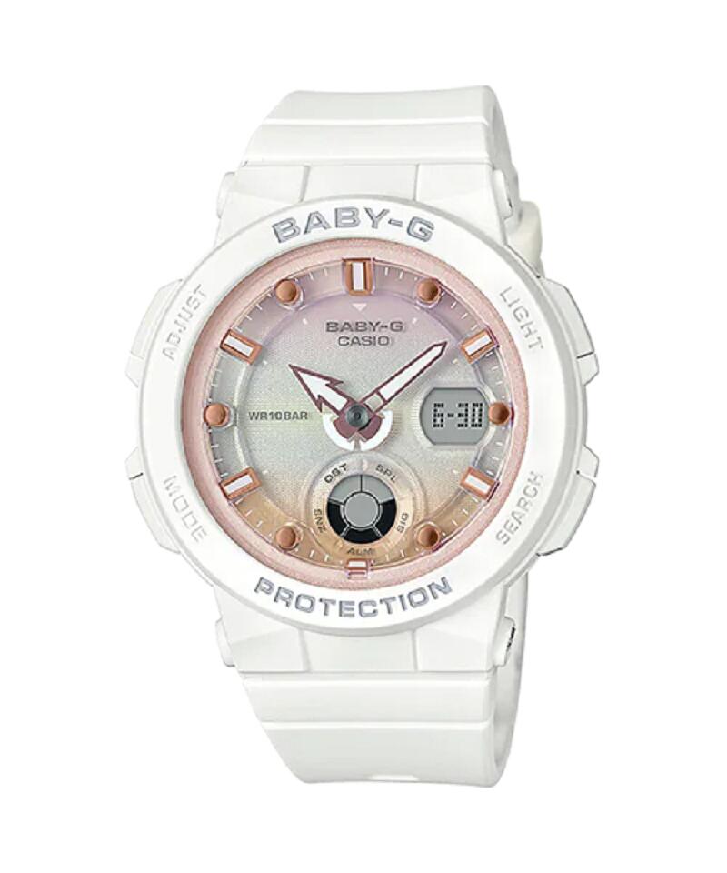 カシオ べービージー CASIO BABY-G baby-g お祝い 誕生日 記念日 合格 進学 就職祝いに最適 彼女 プレゼント ラッピング無料 クリスマス ホワイトデー アナログ 送料無料 新品 電池式 BGA-250-7A2JF｜ベルバカンス