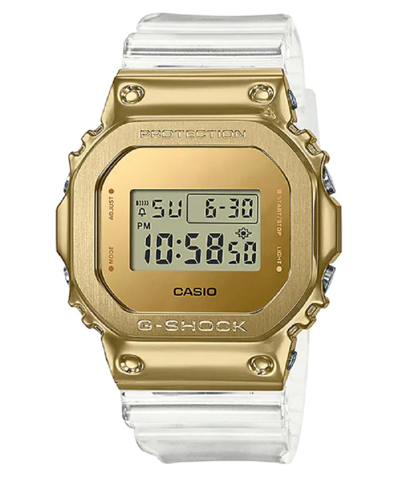g-shock 腕時計 男性&女性用 カシオ ジーショック CASIO G-SHOCK ゴールド ステンレスベゼル 国内正規品 防水 人気 記念日 お祝い 誕生日 彼氏 プレゼント クリスマス 合格 進学 卒業 就職祝い 還暦 デジタル 電池式 GM-5600SG-9JF