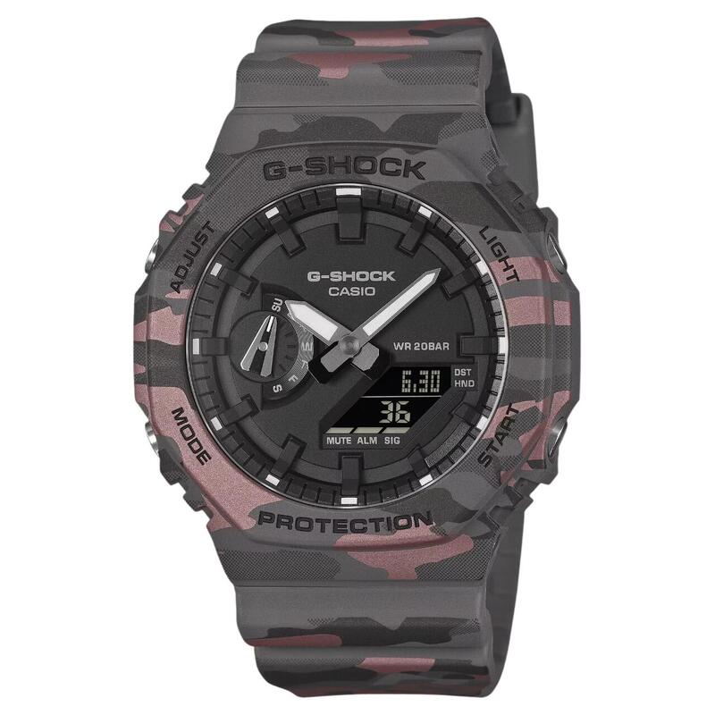 g-shock 腕時計 カモフラージュシリーズ 男性&女性用 カシオ ジーショック CASIO G-SHOCK 八角形 国内正規品 防水 人気 記念日 お祝い 誕生日 彼氏 プレゼント クリスマス 合格 進学 卒業 就職祝い 還暦 アナログ 電池式 ラッピング無料 GA-2100CM-8AJF|ベルバカンス