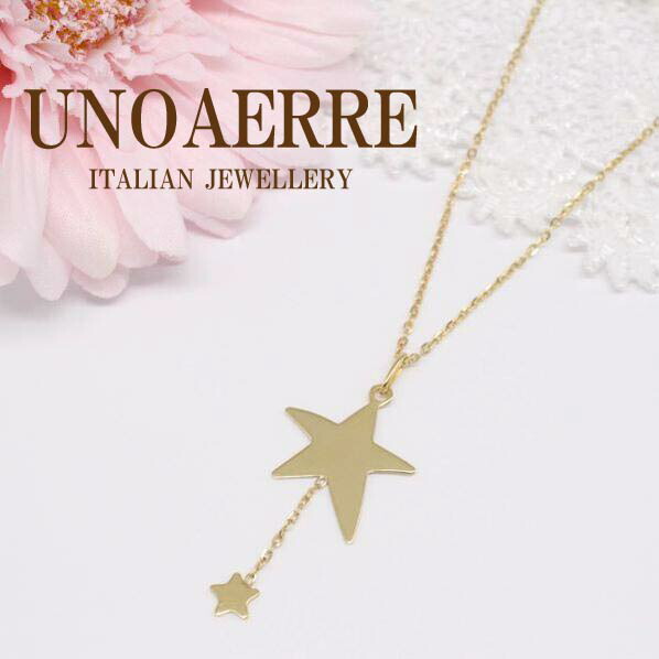 楽天市場】ウノアエレネックレス 18金 k18 YG イエローゴールド750 星