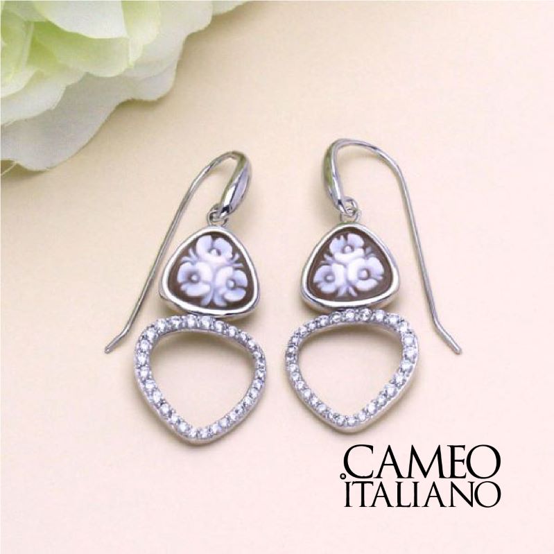 カメオ Cameo カメオイタリアーノ ピアス ジプシー SV sv シルバー ゴールドシェルカメオ 花　華 イタリージュエリー イタリア製 手彫り カメオイタリアーノ正規店 人気 ギフト クリスマス プレゼント レディース 彼女　妻 ラッピング無料｜ベルバカンス