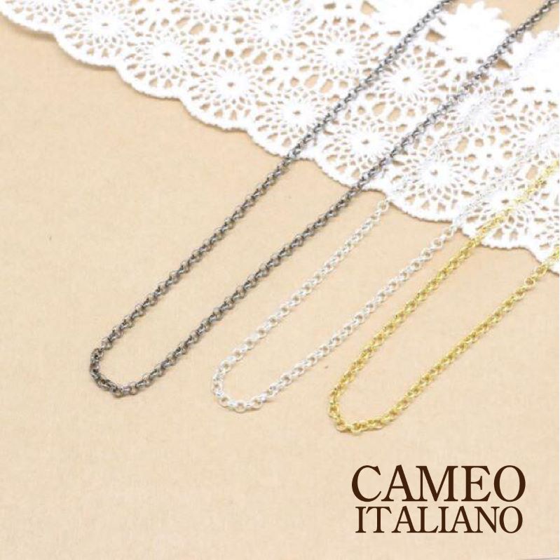 カメオCameo カメオイタリアーノ ネックレスチェーン 65cm SV sv シルバー ゴールド ホワイト ブラックメッキ イタリージュエリー イタリア製 カメオイタリアーノ正規店 人気 ギフト クリスマス プレゼント レディース　メンズ 彼女　妻 彼氏 夫 ラッピング無料｜ベルバカンス