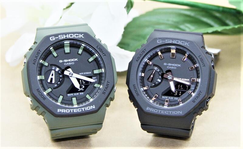 gショック ペアウォッチ カシオ 八角形 ジーショック CASIO G-SHOCK 記念日 誕生日 カップル 贈り物 クリスマス プレゼント お揃い 彼氏 彼女 夫婦 ラッピング 電池式 親子ペア 大きさ違いペア GA-2110SU-3AJF GMA-S2100-1AJF