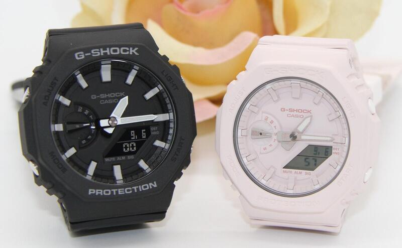 gショック ペアウォッチ カシオ 八角形 ミッドサイズペア腕時計 ラッピング無料 人気 結婚記念日 退職祝い お揃い 記念日 彼氏 彼女 夫婦 誕生日 贈り物 クリスマス 電池式 ブラック ピンク GA-2100-1AJF GMA-S2100BA-4AJF|ベルバカンス
