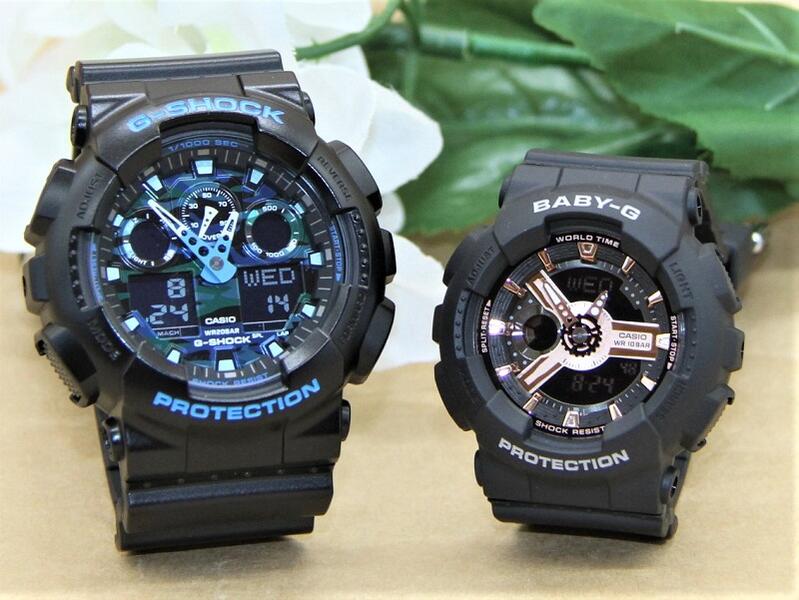ペアウォッチ gショック CASIO ジーショック ベビージー 正規品 記念日 誕生日 カップル 贈り物 夫婦 婚約 結婚 人気 プレゼント 送料無料 ペアウオッチ gショック Gショック G-SHOCK BABY-G ペア腕時計 カシオ 2本セット GA-100CB-1AJF BA-110XRG-1AJF|ベルバカンス