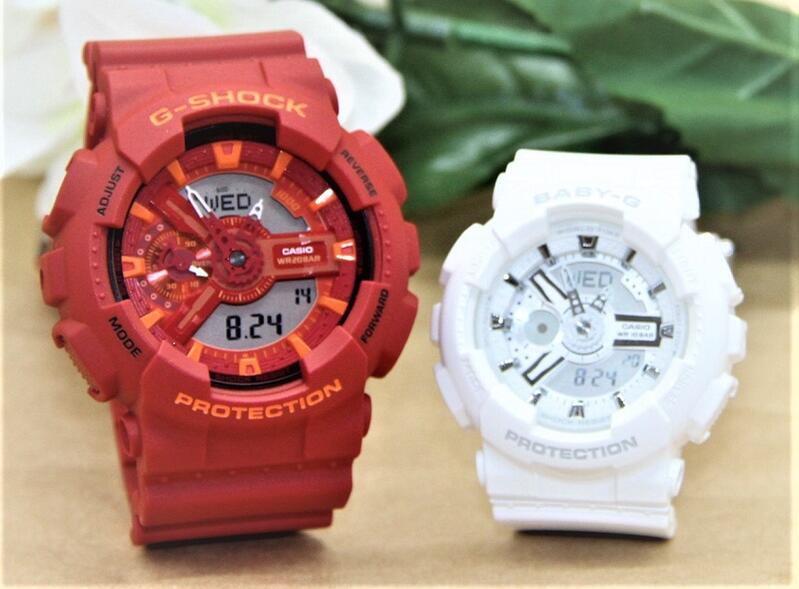 ペアウォッチ gショック CASIO ジーショック ベビージー 正規品 記念日 誕生日 カップル 贈り物 夫婦   婚約 結婚 人気 プレゼント 送料無料 ペアウオッチ gショック Gショック G-SHOCK BABY-G ペア腕時計 カシオ 2本セット GA-110AC-4AJF BA-110X-7A3JF