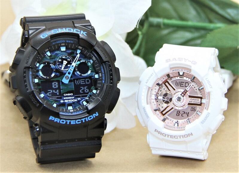 ペアウォッチ gショック CASIO ジーショック ベビージー 正規品 記念日 誕生日 カップル 贈り物 夫婦   婚約 結婚 人気 プレゼント 送料無料 ペアウオッチ gショック Gショック G-SHOCK BABY-G ペア腕時計 カシオ 2本セット GA-100CB-1AJF BA-110X-7A1JF