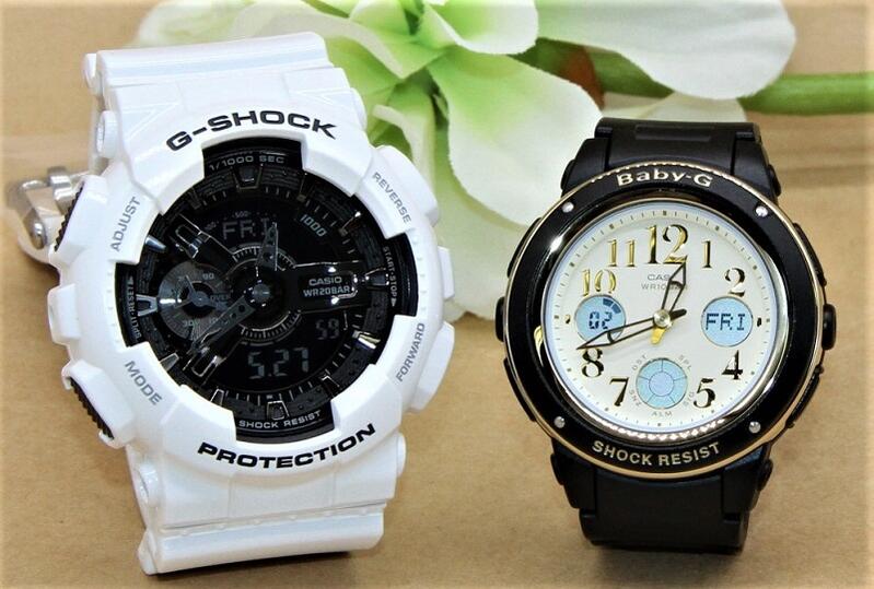 ペアウォッチ gショック CASIO ジーショック ベビージー 正規品 記念日 誕生日 カップル 贈り物 夫婦 婚約 結婚 人気 プレゼント 送料無料 ペアウオッチ Gショック G-SHOCK BABY-G ペア腕時計 カシオ 2本セット GA-110GW-7AJF BGA-151EF-1BJF|ベルバカンス