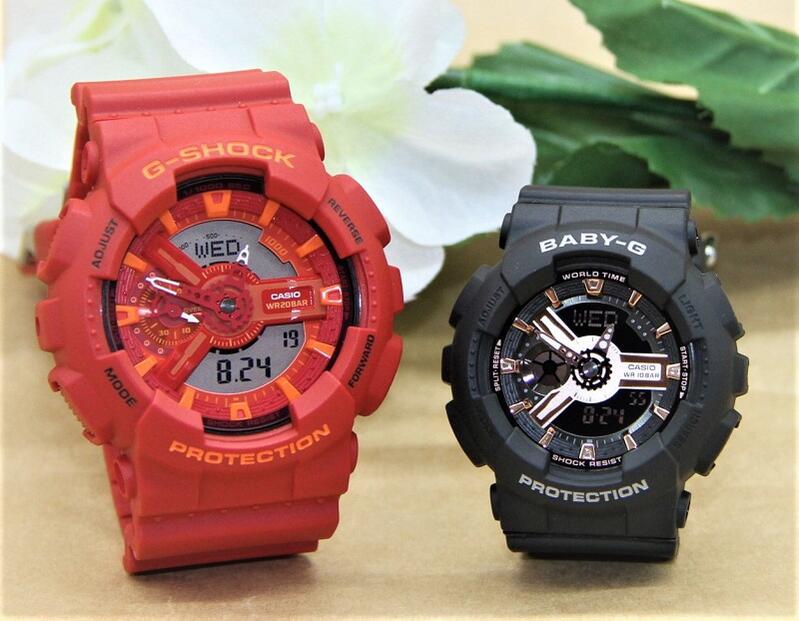 ペアウォッチ gショック CASIO ジーショック ベビージー 正規品 記念日 誕生日 カップル 贈り物 夫婦   婚約 結婚 人気 プレゼント 送料無料 ペアウオッチ gショック Gショック G-SHOCK BABY-G ペア腕時計 カシオ 2本セット GA-110AC-4AJF BA-110XRG-1AJF