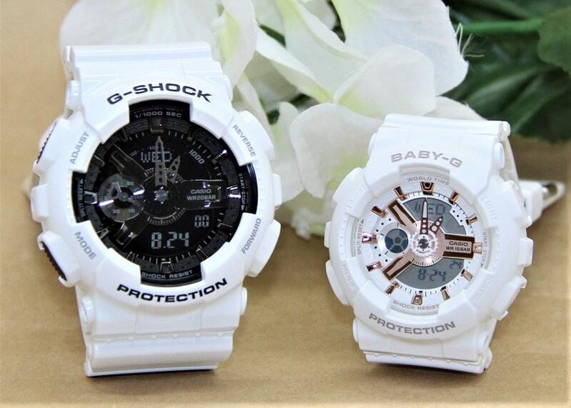 ペアウォッチ gショック CASIO ジーショック ベビージー正規品  記念日 誕生日 カップル 贈り物 夫婦   婚約 結婚 人気 プレゼント 送料無料 ペアウオッチ gショック Gショック G-SHOCK BABY-G ペア腕時計 カシオ 2本セット GA-110GW-7AJF BA-110XRG-7AJF