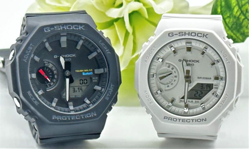 gショック ペアウォッチ カシオ CASIO ペアウォッチ 八角形 gショック  ジーショック Bluetooth ブルートゥース ソーラー baby-g 腕時計 クリスマス 記念日 誕生日 カップル 贈り物 彼氏 彼女 お揃い 夫婦 GA-B2100-1AJF GMA-S2100-7AJF<br>