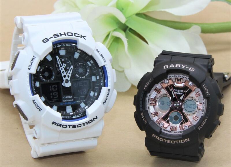ペアウォッチ gショック CASIO ジーショック ベビージー 正規品 記念日 誕生日 カップル 贈り物 夫婦 婚約 結婚 人気 プレゼント 送料無料 ペアウオッチ gショック Gショック G-SHOCK BABY-G ペア腕時計 カシオ 2本セット GA-100B-7AJF BA-130-1A4JF｜ベルバカンス 22,493円