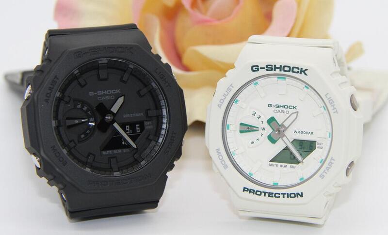 gショック ペアウォッチ カシオ 八角形 ミッドサイズペア腕時計 ラッピング無料 人気 結婚記念日 退職祝い お揃い 記念日 彼氏 彼女 夫婦 誕生日 贈り物 クリスマス 電池式 ブラック\u0026ホワイト GA-2100-1A1JF GMA-S2100GA-7AJF<br>