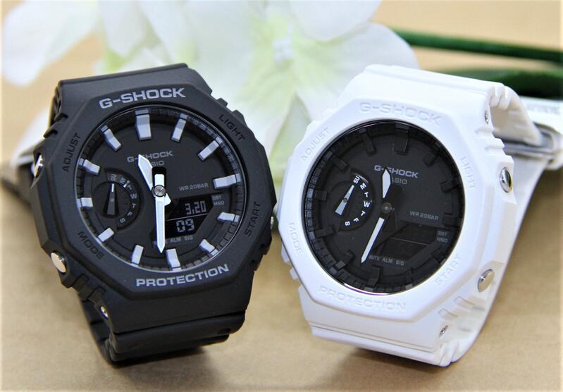 gショック ペアウォッチ カシオ CASIO ペアウォッチ 八角形  gショック  ジーショック 双子ペア クリスマス 記念日 誕生日 カップル 贈り物 彼氏 彼女 お揃い 夫婦 親子ペア アナログ 電池式 GA-2100の色違い 色違いペア GA-2100-1AJF GA-2100-7AJF