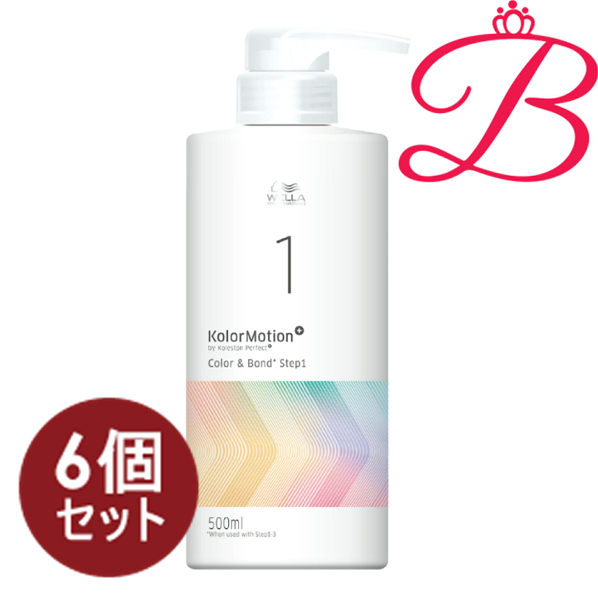 【6個書き割り】ウエラ 色つや手振り+ 色つや\u0026公債証書 STEP1 500ml