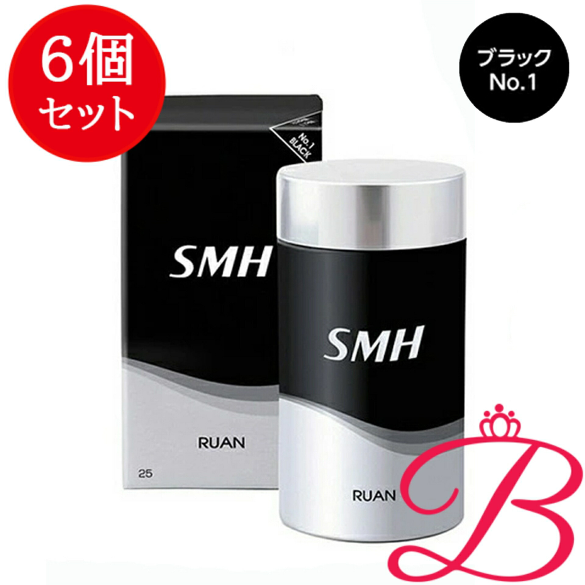 【6個】ルアン 百貨店 百万 髪の毛 SMH NO.1 黒いこと 25g