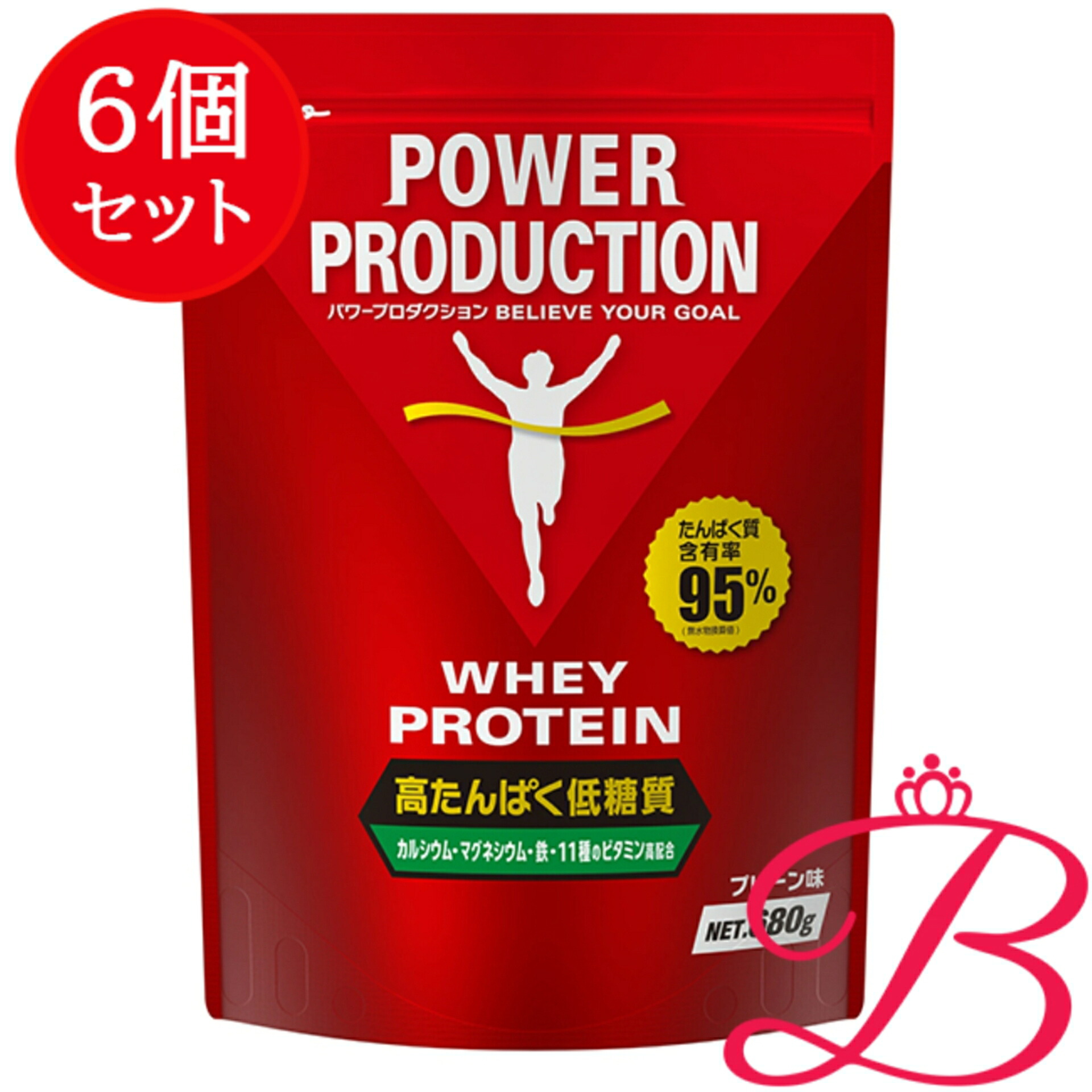 【6個】グリコ ホエイプロテイン 飾り気のない味 680g