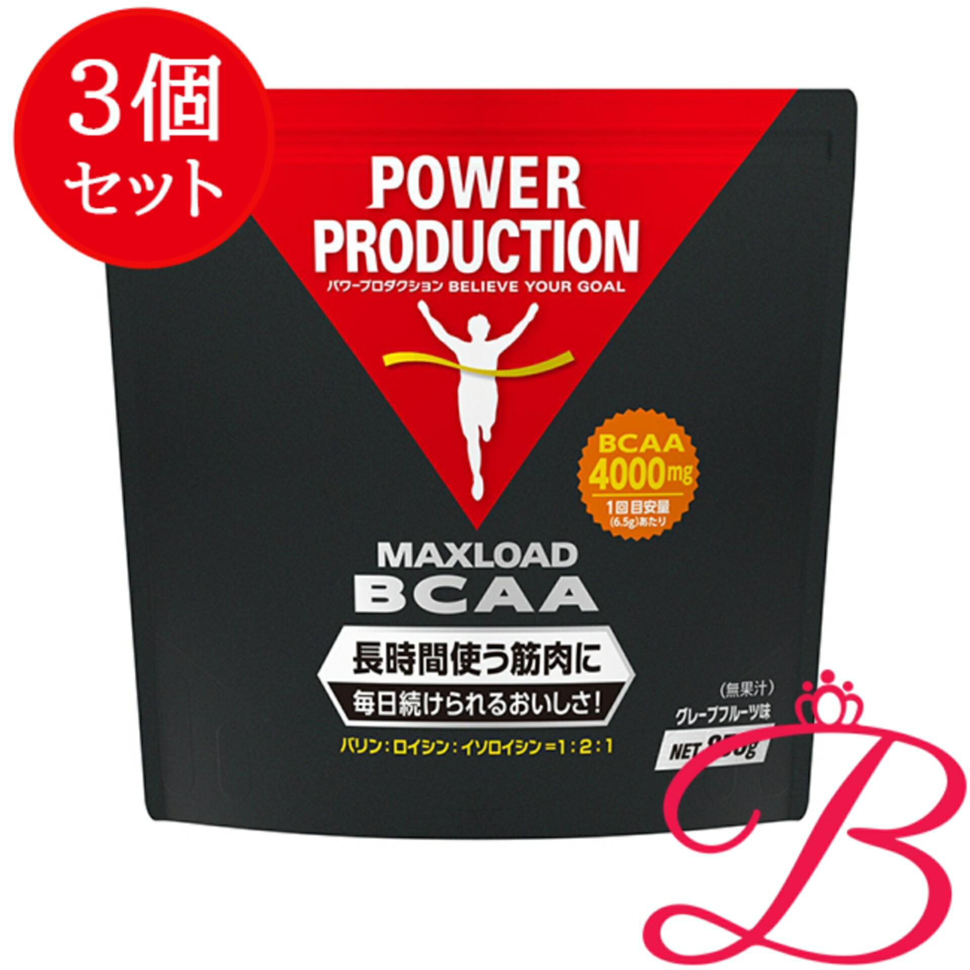 【3個】グリコ マックスロード BCAA グレープフルーツ（無果汁） 850g