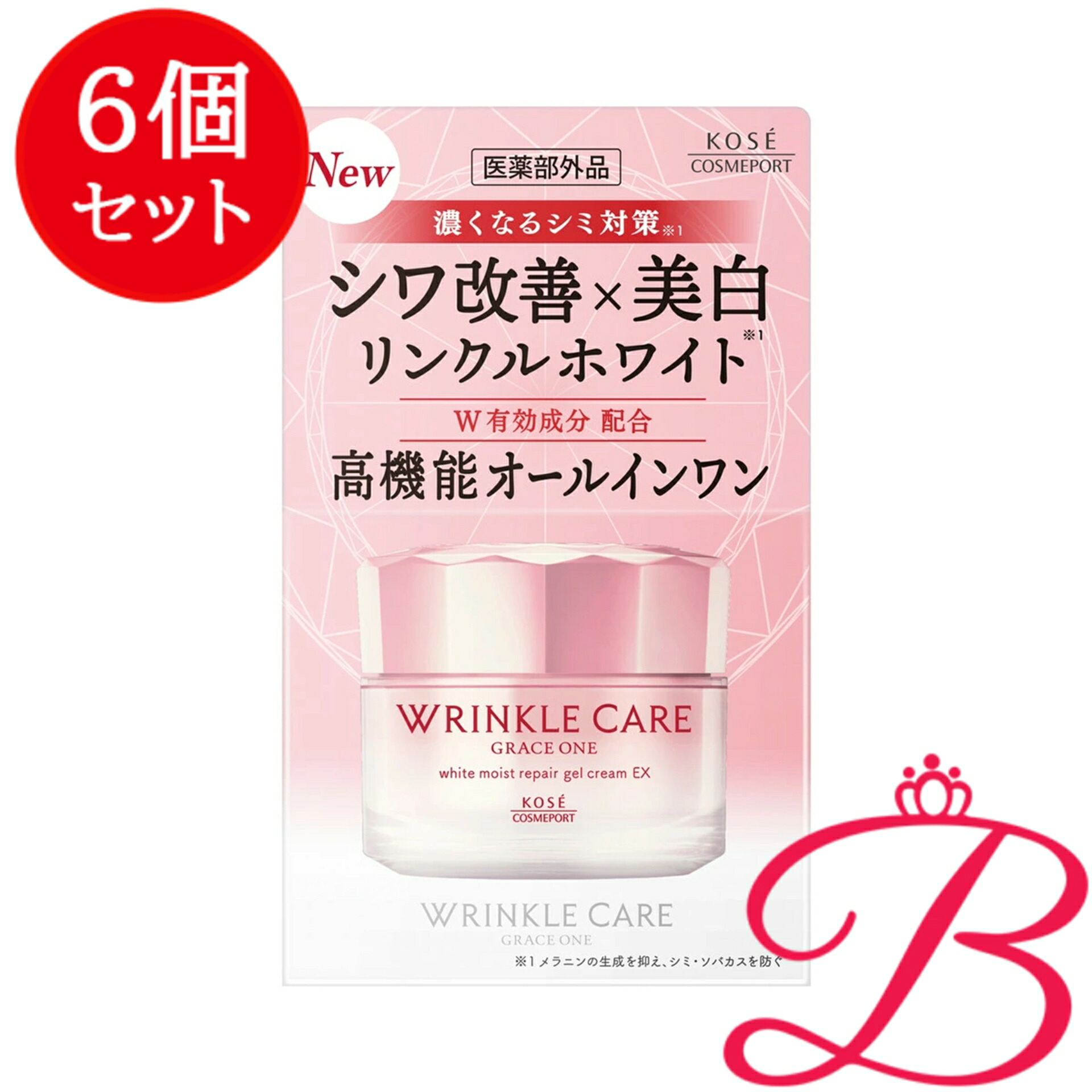 【6個】コーセー グレイス ワン リンクルケア ホワイト モイストリペア ジェルクリーム ＥＸ 100g