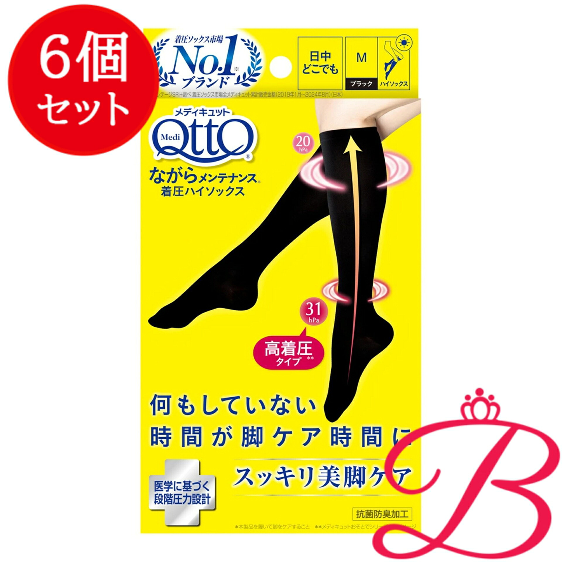 【6個】レキットベンキーザー メディキュットながら営繕着圧 Ｍ １足