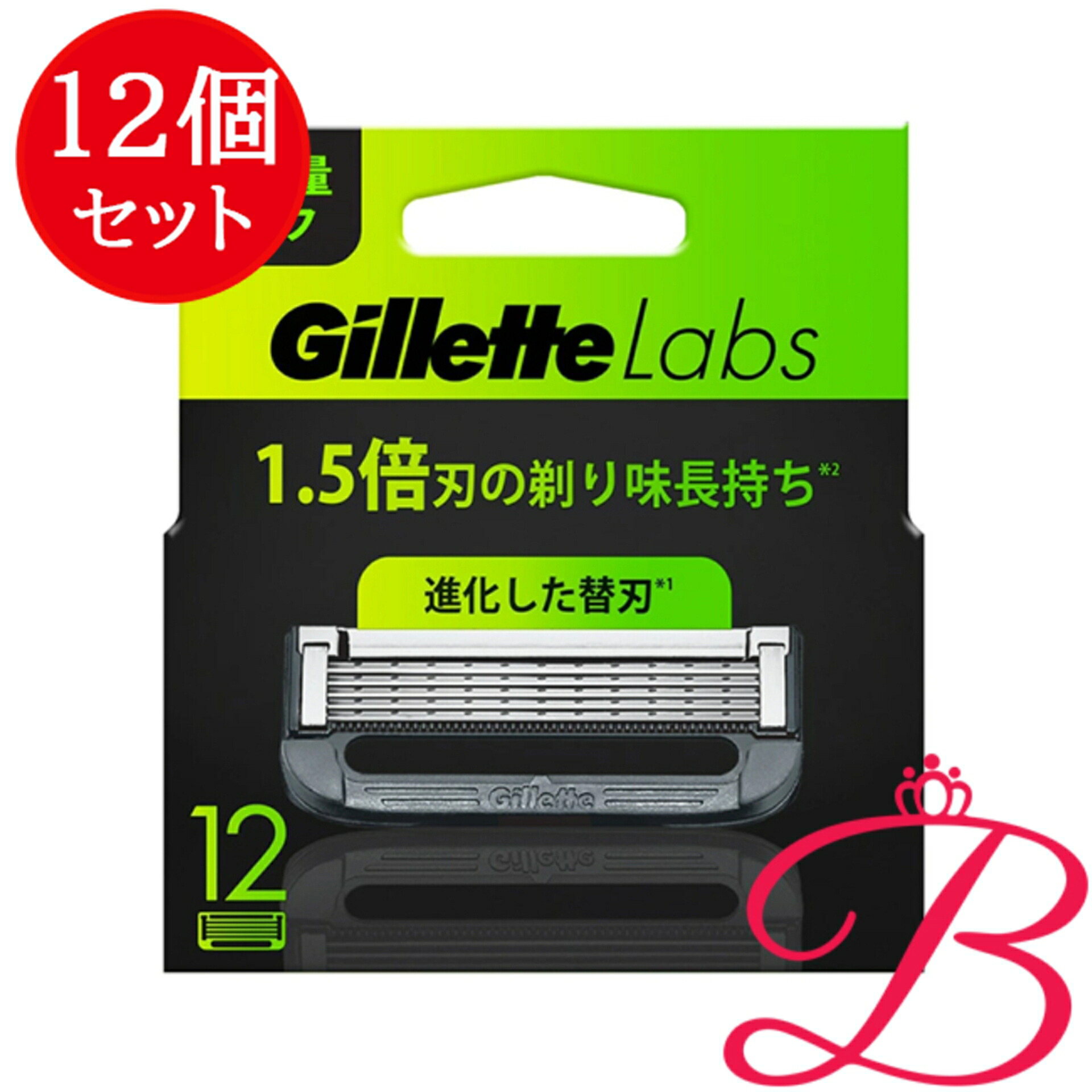 【12個】P&G ジレット ラボ角質除去バー搭載替刃12B 12コ|bellashop