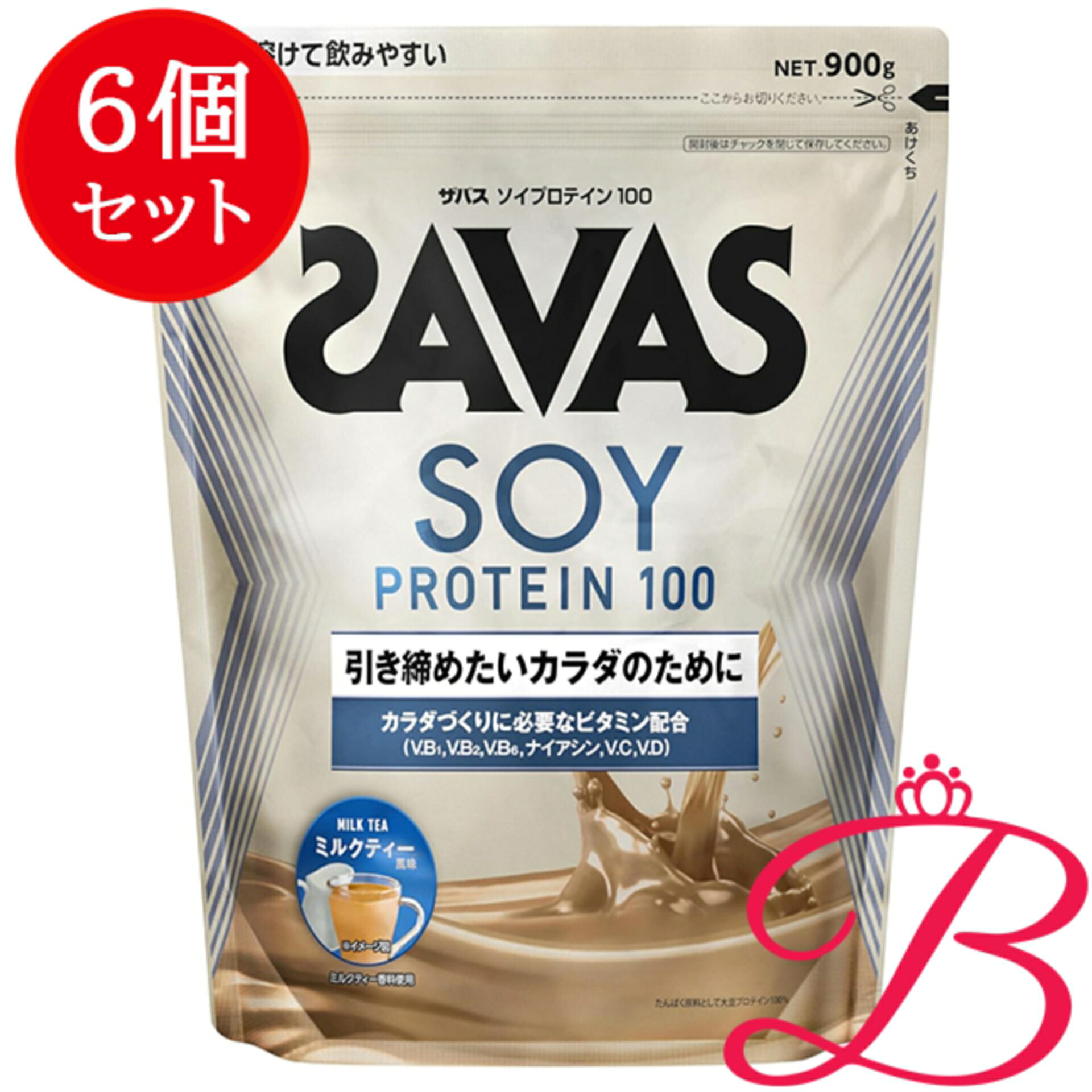 【&times;6個】明治 ザバス ソイプロテイン100 ミルクティー風味 900g｜bellashop