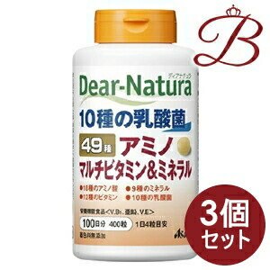 【×3個】アサヒ ディアナチュラ 49種意中の女ノ マルチヴィタミン＆砿物 400粒 (100日分)