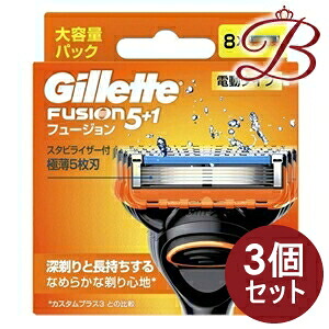【&times;3個】ジレット フュージョン 電動タイプ 替刃 8個入｜bellashop