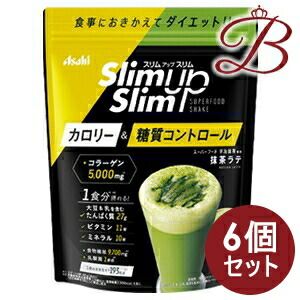 【×6個】スリムアップスリム エンザイム+百貨店ボンネット 抹茶ラテ 315g