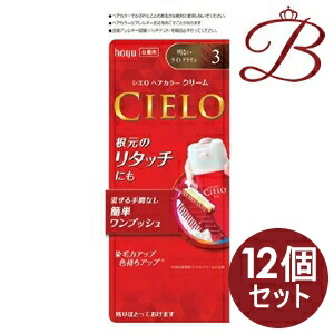 【×12個】ホーユー シエロ ヘアカラーEX クリーム 3 明るいライトブラウン