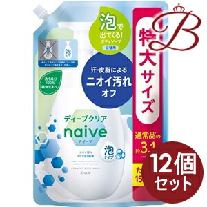【×12個】クラシエ たわい無い 泡で出てくる上半身石ケン（ディープクリア）詰替用１．５Ｌ 1500mL