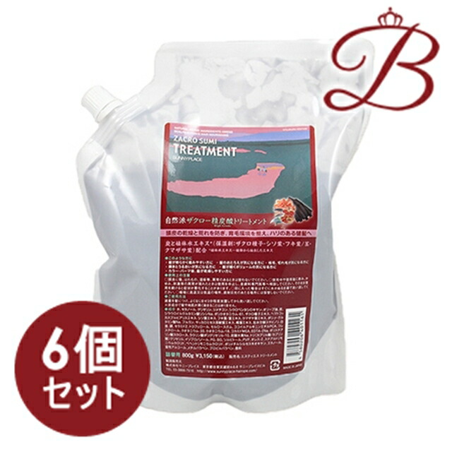 【×6個】サニープレイス ザクロ精炭酸トリートメント　詰替用 800ml