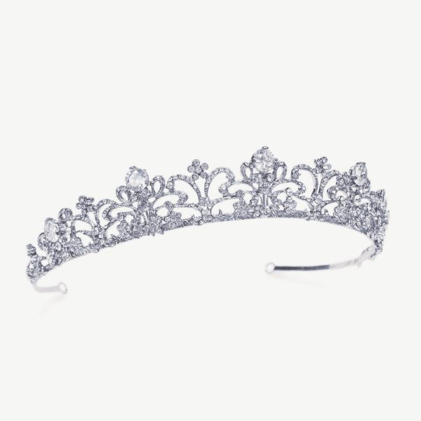 【正規品】Ivory & Co. アイボリー・アンド・コー Elizabeth エリザベス ブライダルティアラ ジルコニア シルバー 結婚式 アクセサリー (IC-T8)|BellChurch店