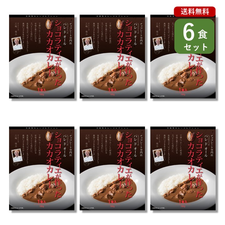 ご当地カレー 6食 セット （ パレ ド オール ショコラティエ が作った カカオ カレー ）東京 名店 チョコレート 専門店 シェフ監修 ベル食品工業 簡単調理 長期保存 ポイント消化 バレンタイン 変わり種