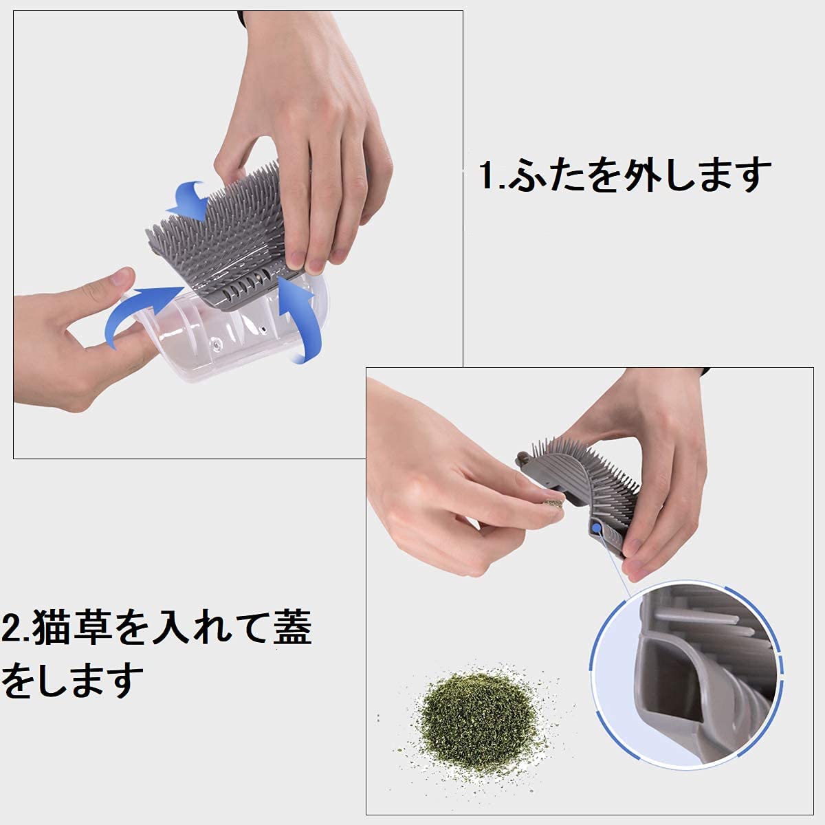 楽天市場 ペット用ブラシ猫用ブラシ自働掻痒櫛脱毛クリーニングマッサージ猫用ブラシ大サイズ使いやすい グレー Bellelife