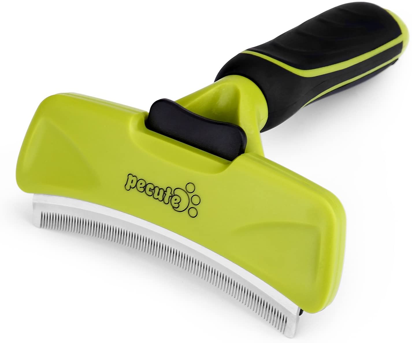 ペキュート Pecute カーブ ブラシ 抜け毛取り ボディラインにフィット 猫ブラシ 犬ブラシ 猫 小型犬用 グリーン ｌサイズ 刃幅10 0cm 憧れ