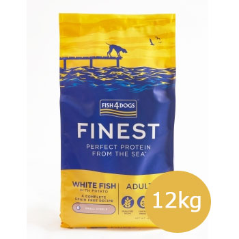 フィッシュ4ドッグ ファイネスト　オーシャンホワイトフィッシュ　小粒　12kg【魚/ドライフード/穀物不使用（グレインフリー）】