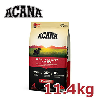 アカナ スポーツ＆アジリティレシピ　11.4kg【全犬種用/成犬用（アダルト・ADULT）/低アレルギーフード/無添加ドッグフード/ドライフード】【正規品】