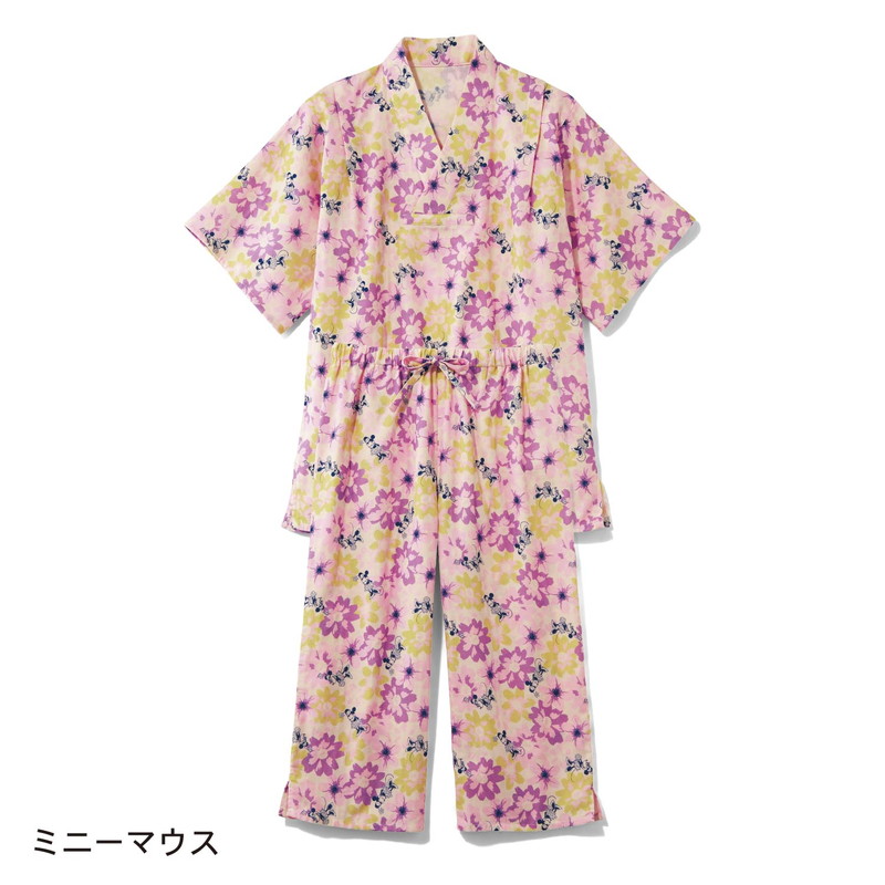 楽天市場 Disney ディズニー 綿１００ ダブルガーゼかぶり甚平パジャマ ミニーマウス ４ｌ ５ｌ ６ｌ 女性 パジャマ ルーム 部屋着 ルームウェア ベルメゾン Disney Fantasy Shop