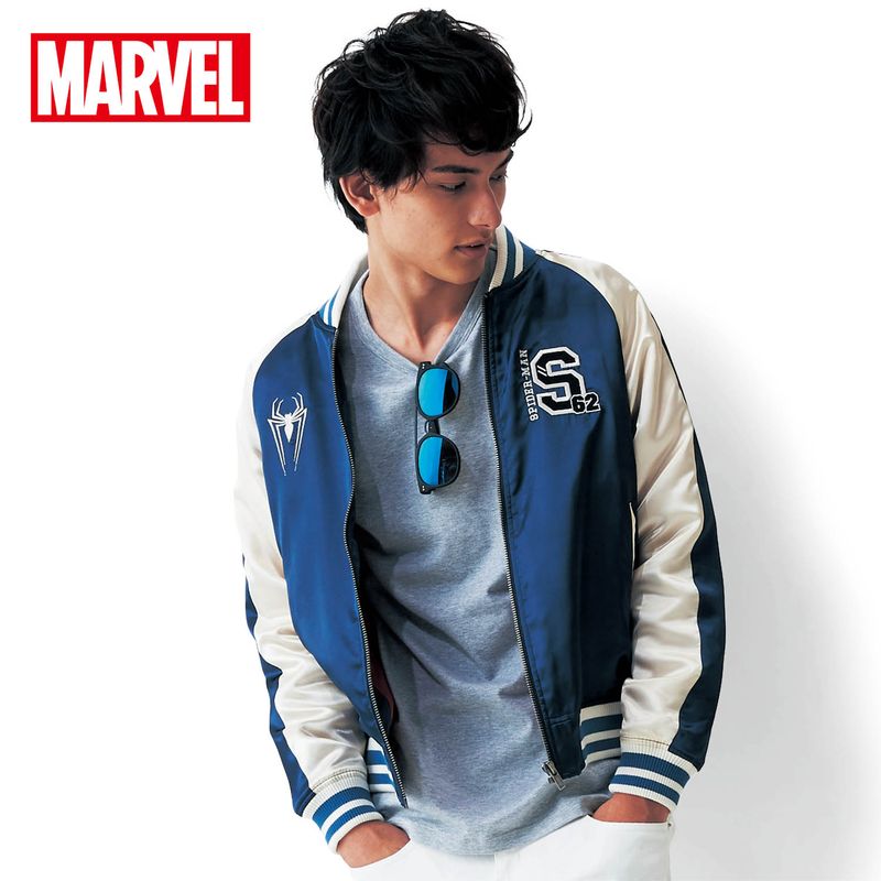 楽天市場 Marvel マーベル スカジャン スパイダーマン スパイダーマン S M L Ll ベルメゾン メンズ 服 男性 アウター ブルゾン ジャンパー コート 上着 男女兼用 ユニセックス おそろコーデ ペアコーデ ベルメゾン Disney Fantasy Shop