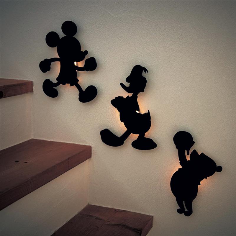 楽天市場 Disney ディズニー シルエットのセンサーウォールライト ミッキー マウス ベルメゾン 照明 ライト ランプ 器具 センサー ライト 屋内 音感 振動 Led フットライト 電池 壁 ベルメゾン Disney Fantasy Shop