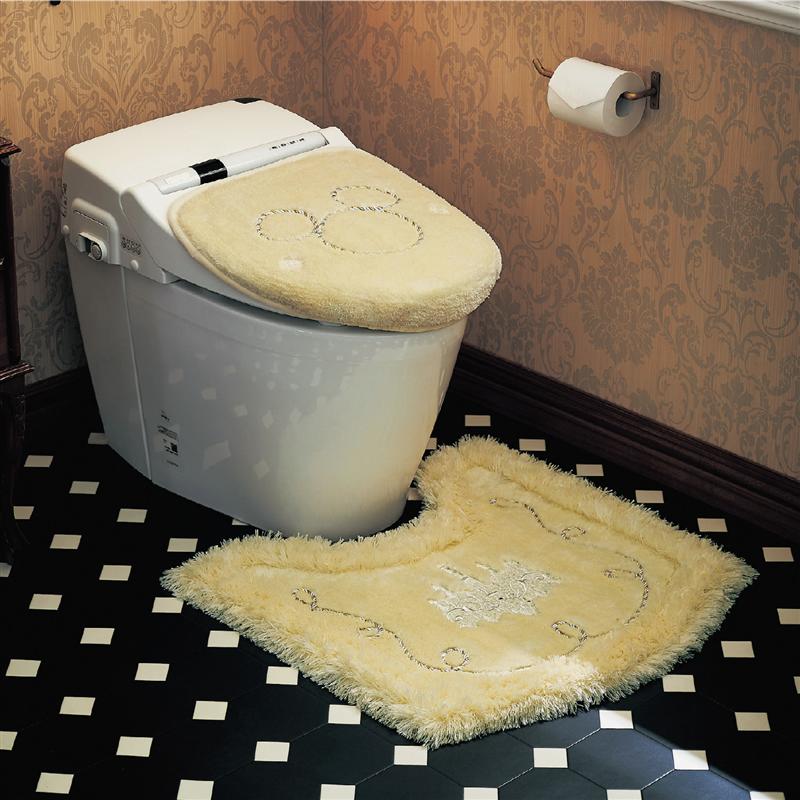 Disney ディズニー ラインストーン付きの贅沢トイレマット フタカバー 単品 セット 日本製 シャンパンベージュ 単品 ベルメゾン トイレ 便所 お手洗い おしゃれ Medfited Org