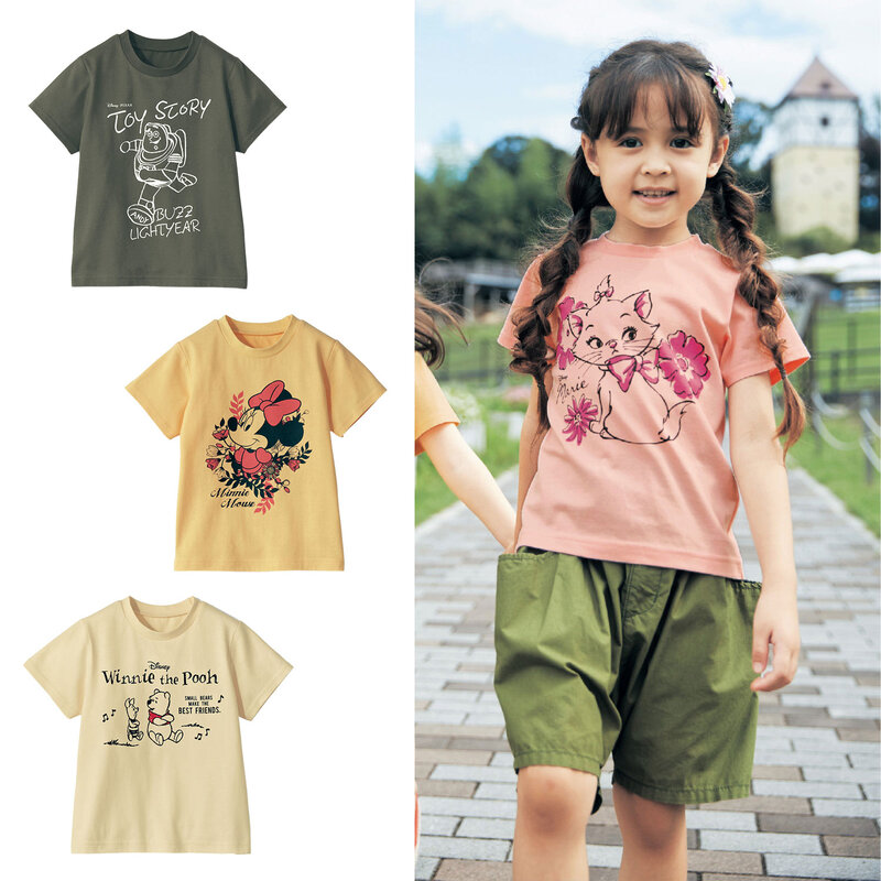 楽天市場 Disney ディズニー 半袖ｔシャツ 選べるキャラクター バズ ライトイヤー マリー ミニーマウス くまのプーさん 90 100 110 1 130 140 子供服 子供 服 男の子 女の子 子供用 ｔシャツ 半袖 夏 身生地綿100 コットン ベルメゾン