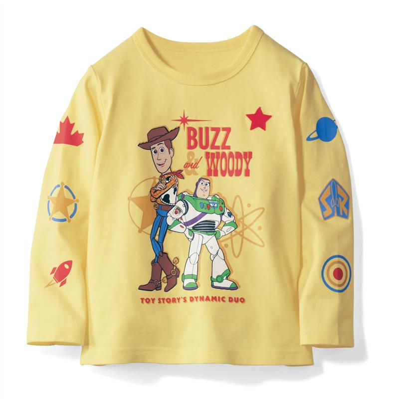 楽天市場 Disney ディズニー 袖プリント長袖ｔシャツ 選べるキャラクター トイ ストーリー 90 100 110 1 130 140 トップス プルオーバー ロンt カットソー Tシャツ 長袖 キッズ ベルメゾン 男の子 女の子 かわいい 綿100 ベルメゾン Disney