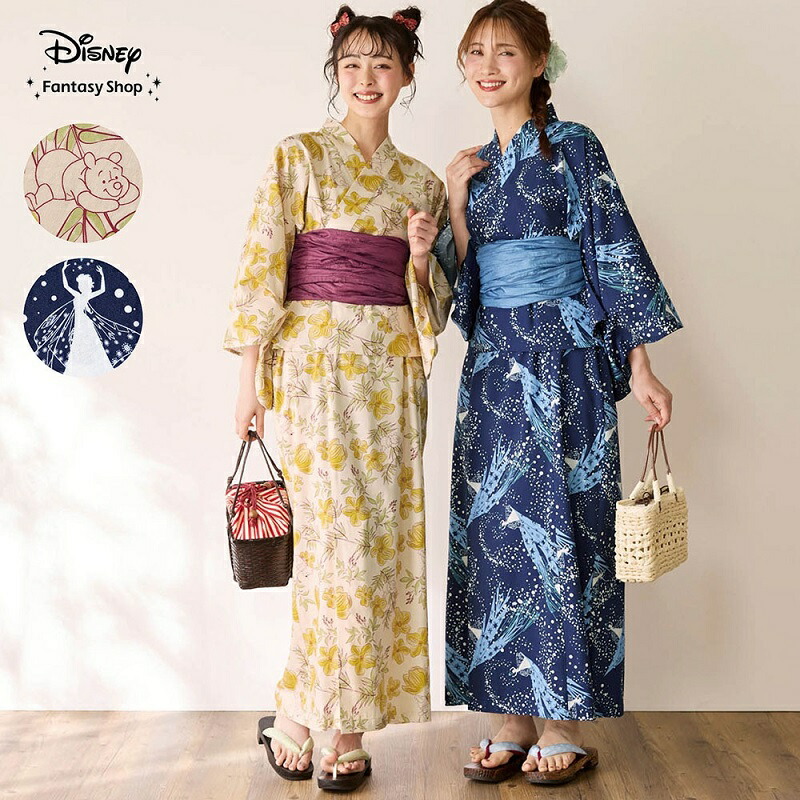 【10%OFF! 7/18 10:00-7/27 9:59】【Disney】 ワンピースとしても使える!2WAY浴衣(選べるキャラクター) S M L LL レディース 浴衣 yukata ユカタ レディース浴衣 夏 2WAY ワンピース キャミソールワンピ セパレート 女性 和服 和装 帯 ゆかた 普段使い おしゃれ シンプル|ベルメゾン/Disney Fantasy Shop