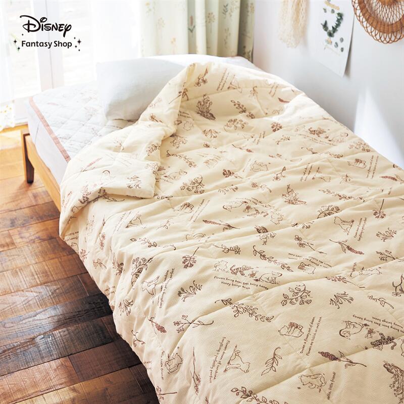 ◆ ハーフ ◆【 Disney 】 ディズニー ワッフル織のキルトケット「クラシック・プー」 ◇ ファブリック 寝具 キルトケット ケット ブランケット 毛布 新生活 ◇