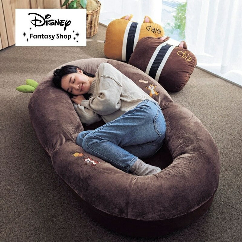 【Disney】 ディズニー 3WAYでくつろげる！クッション付きふかふかビッグ座椅子「 チップ＆デール 」 ◇ 家具 インテリア ファニチャー ソファ 座椅子 椅子 ビッグ イス いす 新生活 チップとデール ◇｜ベルメゾン／Disney Fantasy Shop 25,837円