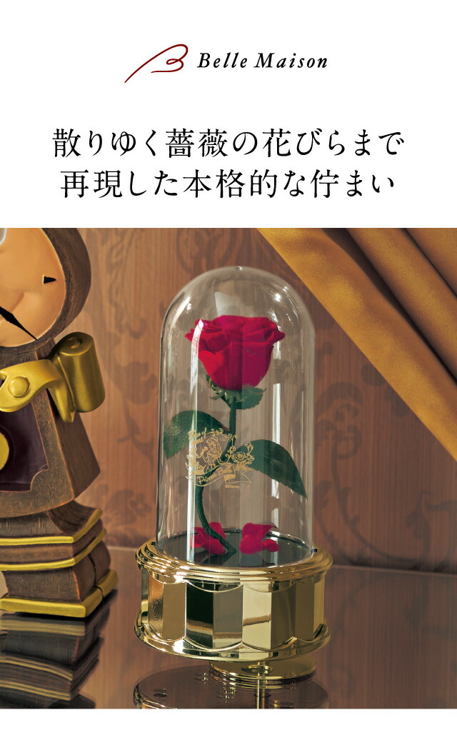 Disney】 ディズニー プリザーブドフラワーが入ったドームローズ