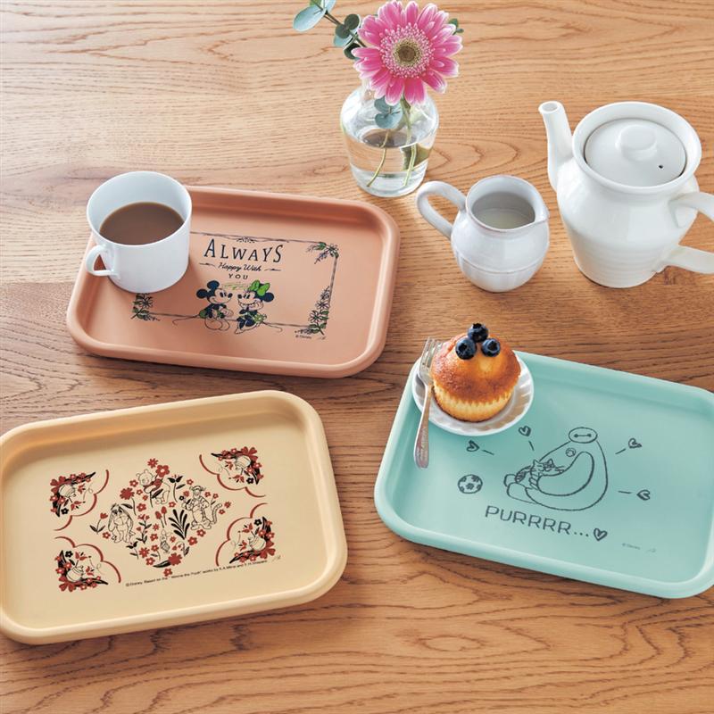 【Disney】 ディズニー レンジ・食洗機OKの小さめトレイ ◆ ミッキー＆ミニー くまのプーさん ベイマックス ◆ 電子レンジ使用可 食器洗浄機使用可 電子レンジOK 食洗器OK トレイ お盆 可愛い 日本製 プーさん グッズ画像