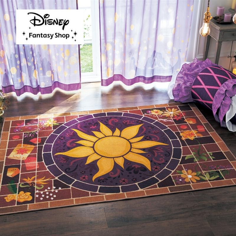 【10%OFF! 7/18 10:00-7/27 9:59】【Disney】 ディズニー 広場をイメージしたタイル柄ラグ「ラプンツェル」 ◇ ファブリック ラグ ラグマット マット カーペット じゅうたん 絨毯 エリアラグ 新生活 おしゃれ 太陽 プリンセス ディズニープリンセス ◇｜ベルメゾン／Disney Fantasy Shop